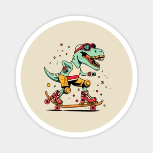 dino T rex Skating Magnet